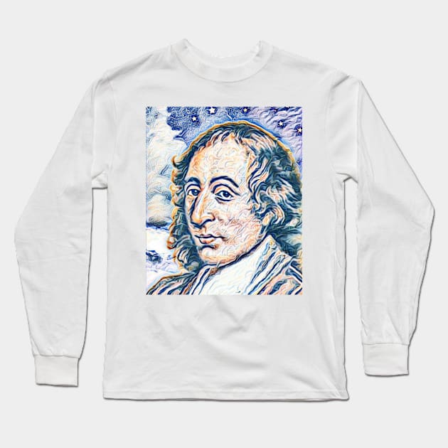 Blaise Pascal Portrait | Blaise Pascal Artwork 13 Long Sleeve T-Shirt by JustLit